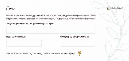 Voucher na zakupy papierowy DL o wartości 50 zł
